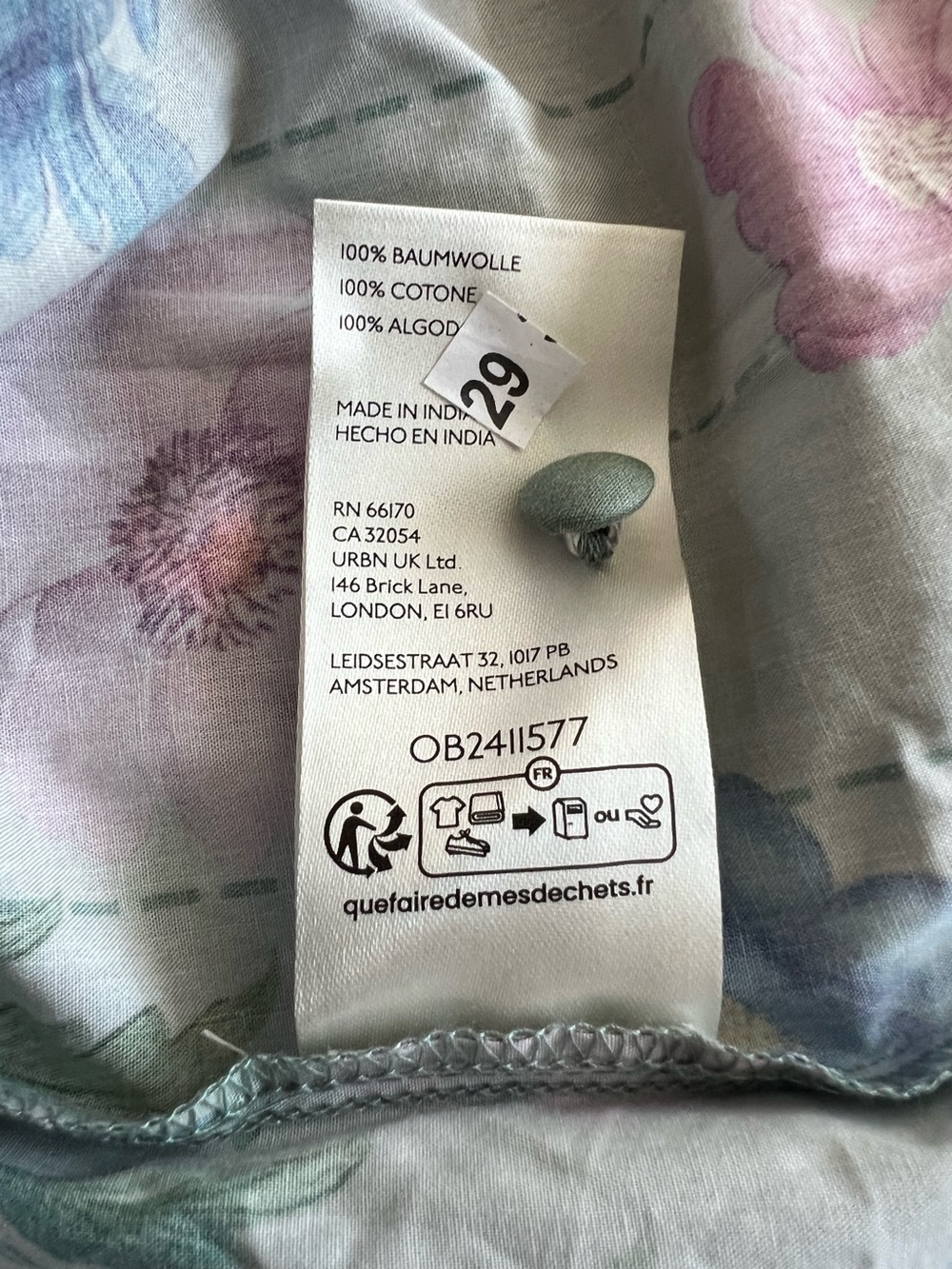 Anthropologie V-Neck Button Front Midi Dress New Small Sage Green Floral - Picture 15 of 15